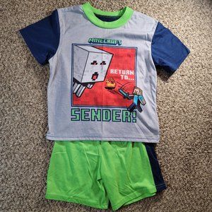 Mojang Minecraft Pajamas Shorts Set Unisex Youth Size 8 "Return to Sender" Ghast